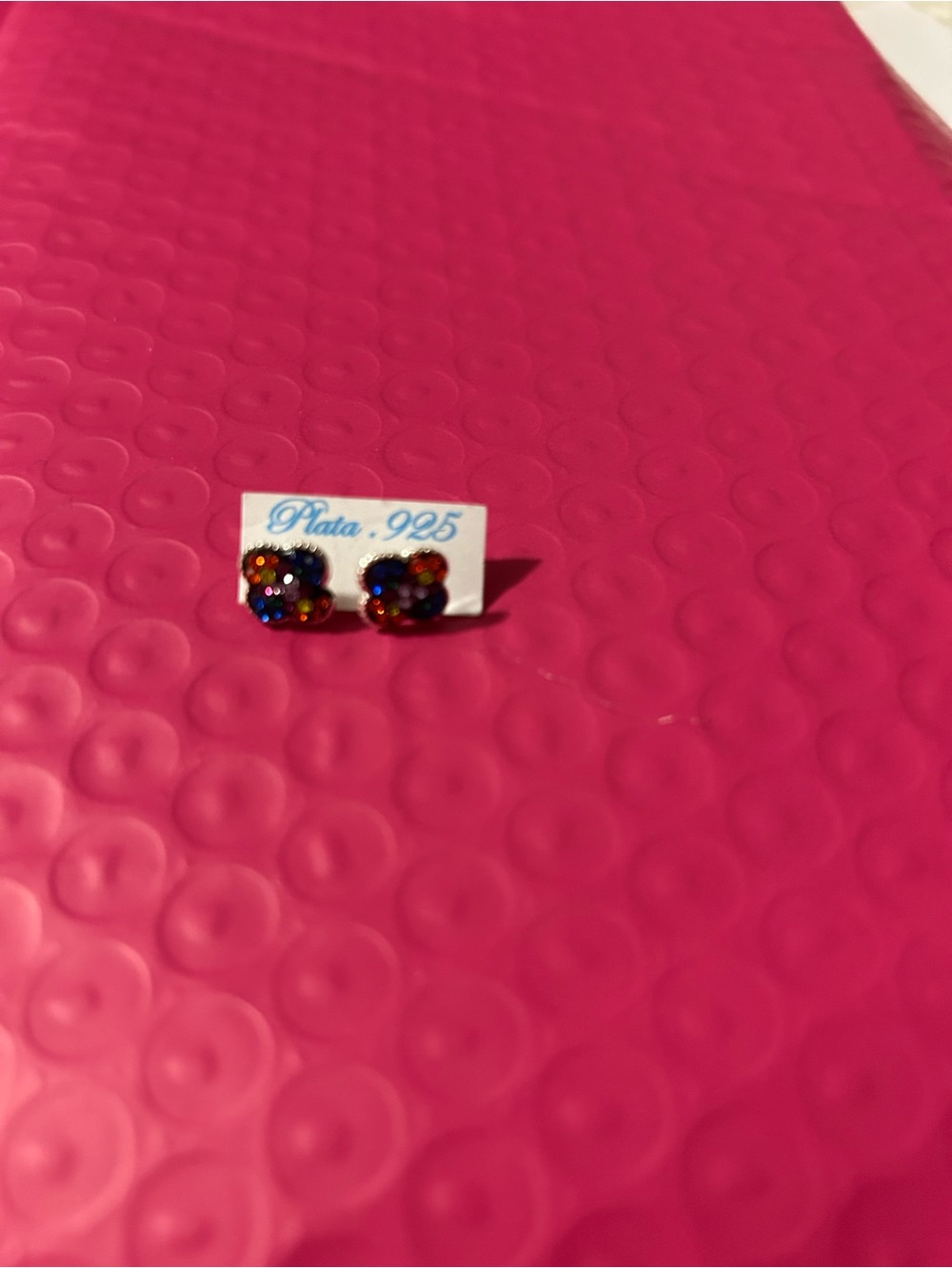 Colorful Crystal Flower Stud Earrings - Multicolor